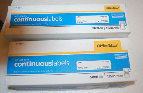 Dot Matrix Printable White Mailing Address Adhesive 10,000 Labels 3 1/2 15/16