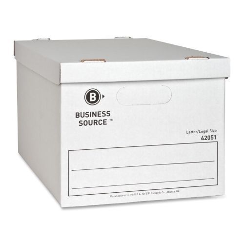 Business Source File Storage Box - 350 lb - 10&#034;Hx12&#034;Wx15&#034;D- White - BSN42051