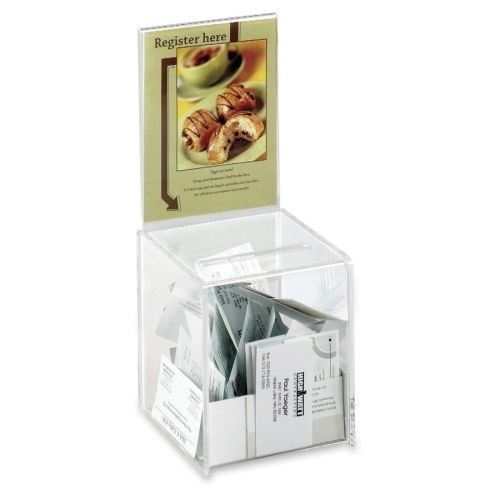 Safco 4235CL Acrylic Collection Box 5-1/2inx5-1/2inx13in Clear