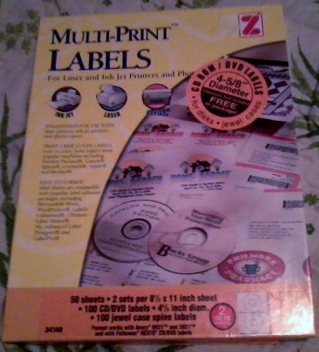 Multi-print cd/dvd &amp; case spine labels~laser/inkjet printer/photocopier~20 sets for sale