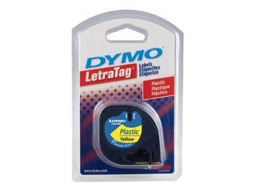 Dymo letratag - plastic tape - black on yellow - roll (0.47 in x 13.1 ft)  91332 for sale
