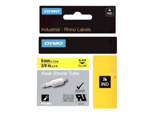 Dymo rhinopro heat shrink tubing - heat shrink polyolefin sleeves - black  18054 for sale