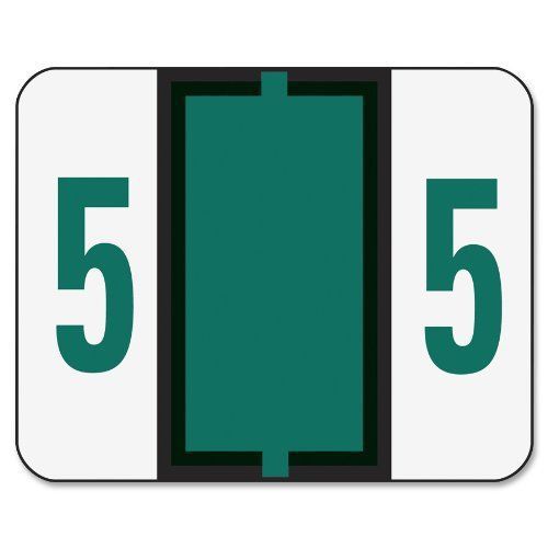 Smead 67375 dark green bccrn bar-style color-coded numeric label - 5 (smd67375) for sale