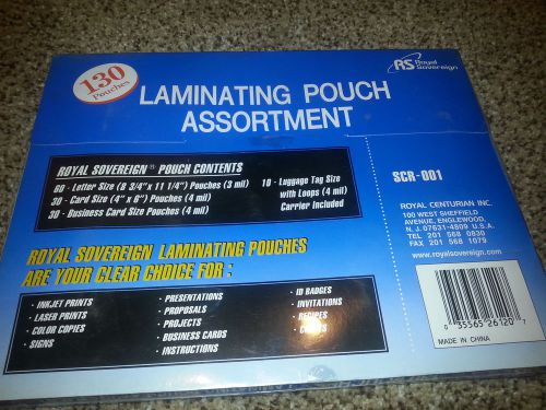 Royal Sovereign Heat Sealed Laminating Pouches - Assorted (130 Pack) (SCR-001)