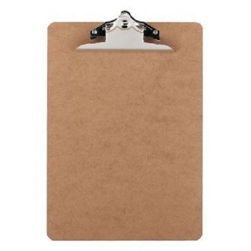 6 brown hardboard clipboard lot pack - letter size - 8-1/2&#034; x 11&#034; clipboards new for sale