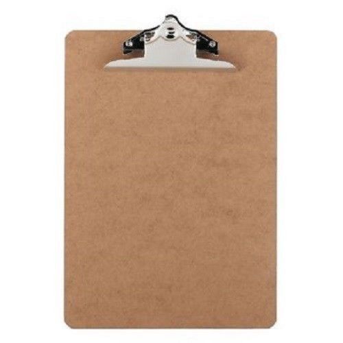 6 Brown Hardboard Clipboard Lot Pack - Letter Size - 8-1/2&#034; x 11&#034; clipboards NEW