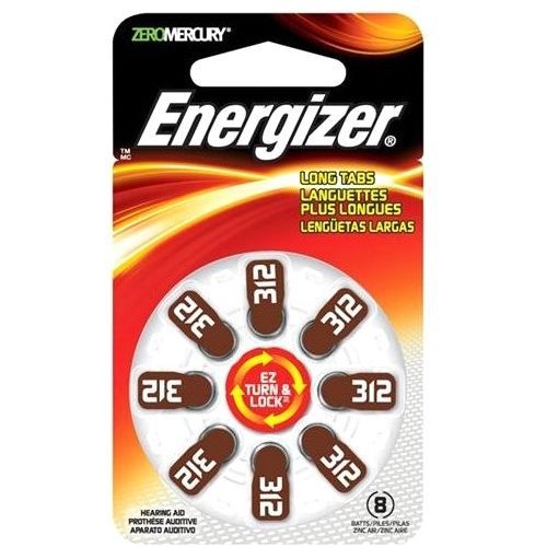 ENERGIZER-BATTERIES AZ312DP-8 HEARING AID SIZE 312 8-PK