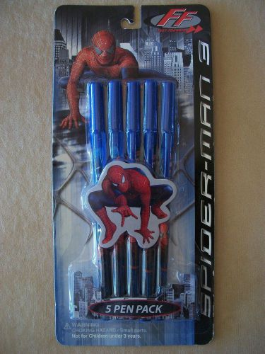Marvel &#034;Spider-Man 3&#034; Pack Of 5 Pens By Fast Foward, LLC, BRAND NEW IN PACKAGE