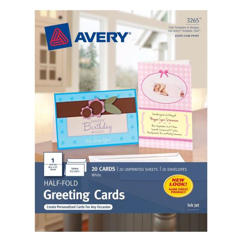 Avery Half-Fold Greeting Cards for Inkjet Printers, 5.5 inches x 8.5 inches, Wh