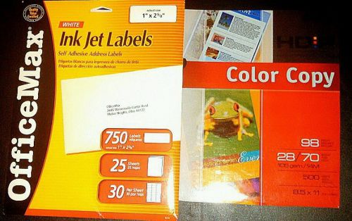 Boise High Definition Printer Paper 98 Bright 28/70 Weight &amp; Office Max Labels