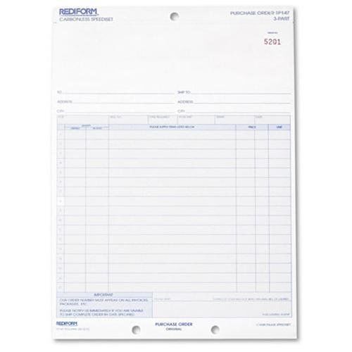 Rediform office products 1p147 purchase order, 8-1/2 x 11, three-part for sale