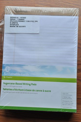 Sustainable earth by staples 8 1/2&#034; x 11 3/4&#034;, writing pad  wide ruled 12 pads b for sale