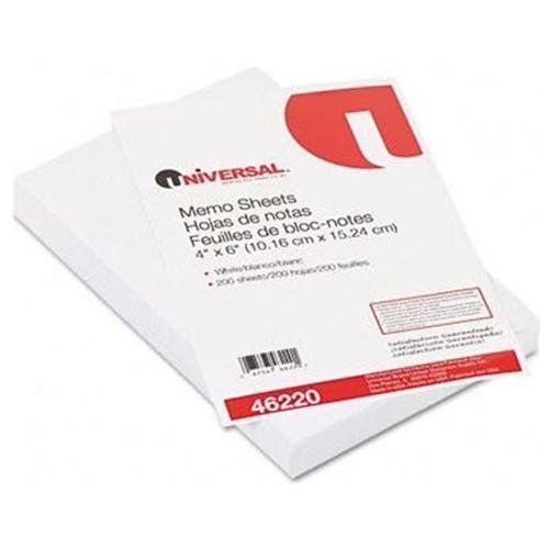 Universal office products 46220 loose memo sheets, 4 x6, white, 200 sheets/pack for sale
