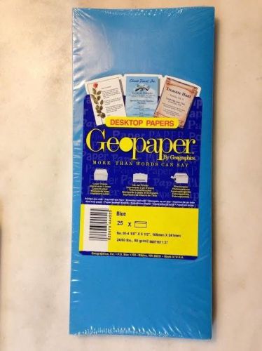 BRAND NEW IN PACKAGE Geographics GeoPaper 25 Count Envelopes Blue  NEW