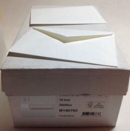 Platinum Announcements White 4 Bar Envelopes 3-5/8 x 5-1/8&#034; 250/Box FREE SHIP