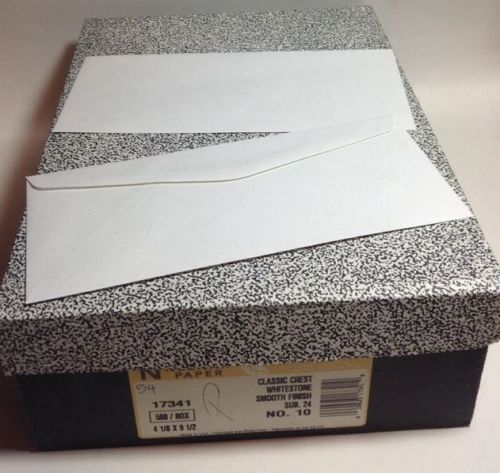 Neenah Paper Classic Crest Whitestone Smooth Finish Sub 24 #10 Envelopes 410/500