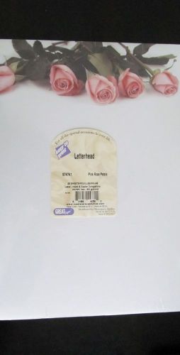 Long Stem Roses - Pink Rose Letterhead Paper NEW IN PACKAGE