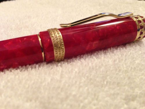 Delta italy gold vermeil scarlet blood red fire romeo juliet ballpoint pen secre for sale