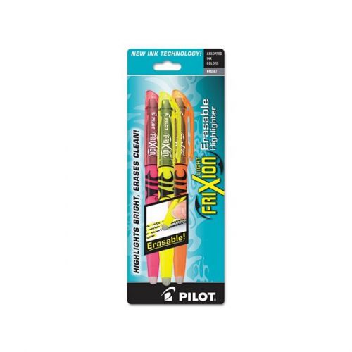Pilot light frixion erasable highlighter, chisel tip, assorted inks, pack of 3 for sale