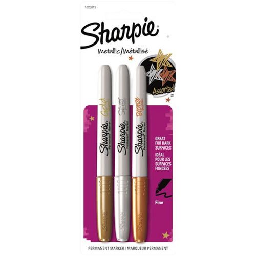 Sharpie Metallic Assorted Permanent Markers Fine Point 9 Markers 1823815