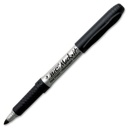 Bic Mark-it Permanent Marker - Fine Marker Point Type - Black Ink - 2 (gpmp21bk)