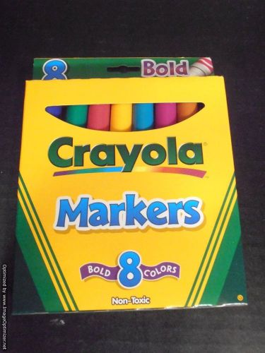 Binney &amp; smith crayola 8 bold colors markers non-toxic #58-7732 made in the usa for sale
