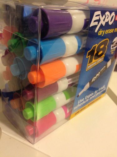 EXPO DRY ERASER MARKERS SET OF 18 ASSORTED COLORS