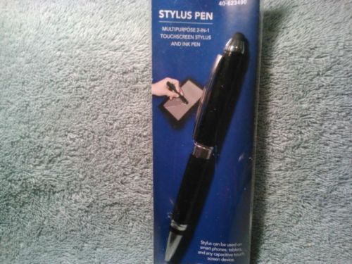 New Stylus 2 in 1 Ball Point Writing black Pen &amp; Touchscreen pen Pointer