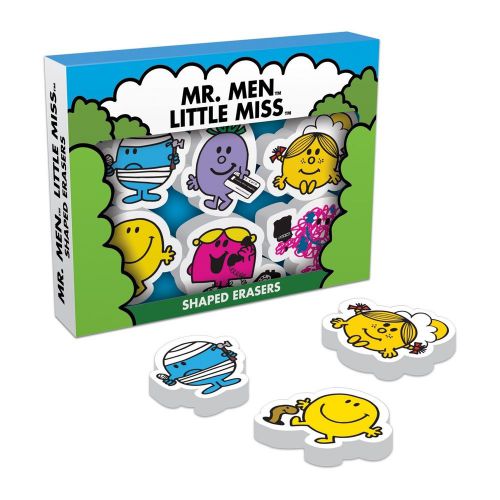 Mr Man and Little Miss Rubber Eraser Set, 6 Pieces
