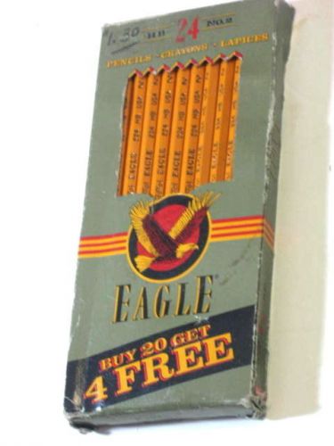 23 Vintage Eagle Berol No. 2 Pencils 224 HB USA in Box Unused.