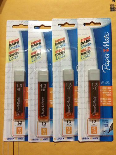 Paper Mate 1.3mm Pencil Lead Refills 4 Pack #2 HB Ships Free 48 Total Pcs