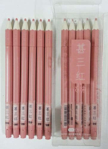 SHANGHAI A6701 0.35mm 12pcs RED ink Gel pen