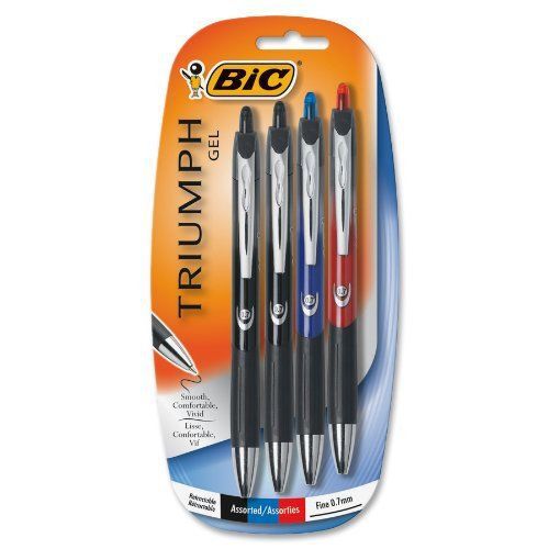 Bic Triumph 537rt Gel Pen - Medium Pen Point Type - 0.7 Mm Pen (rtr57p41asst)