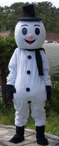 snowman mascot costume animal head jumpsuit mittens shoes party character event