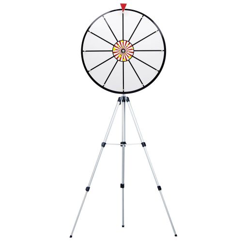 24&#034; White Dry Erase Prize Wheel w/ Floor Stand