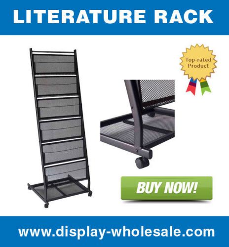 6 pocket mobile literature display rack (medium) for sale