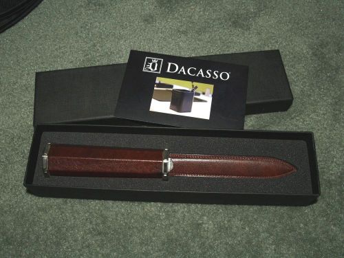 Dacasso Dagger Handle Letter Opener - Dark Brown Leather Handle w/Silver WOW!
