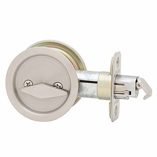 Kwikset 335 Round Bed/Bath Pocket Door Lock in Satin Nickel New