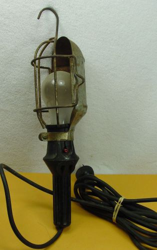 Vintage Steampunk Industrial Work Drop Light Caged Lamp 2 Outlets Plug Working