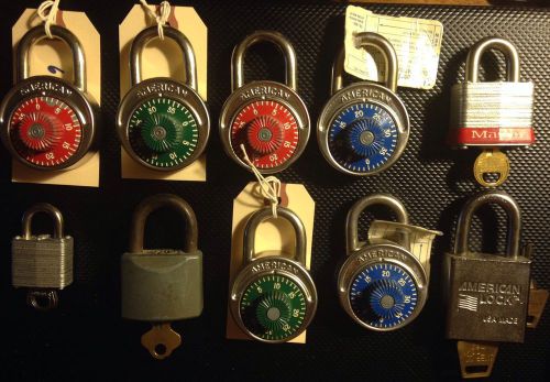 10 American Locks / Master Locks- Combination Locks- + Vintage Taylor Lock-