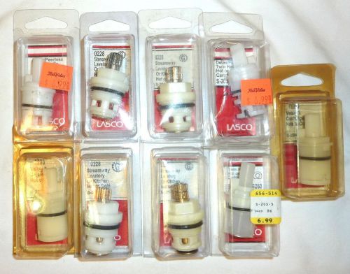Lot of 9 Lasco HOT COLD Cartridges 0228,0293,S-203-3 Delex Peerless Streamway