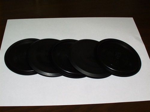 Five (5) 3 1/8 &#034; inch black plastic hole plugs for sale