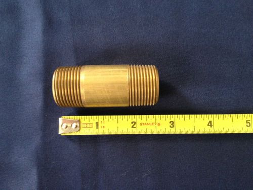3/4 in male npt brass pipe nipple 2 1/2  in long for sale