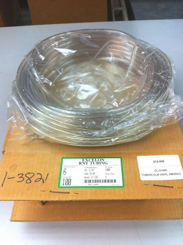 Excelon rnt clear pvc tubing  1/4&#034; id x 3/8&#034; od x 1/16&#034; wall  100 ft coil for sale