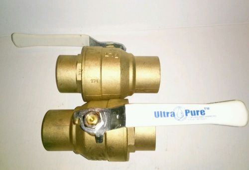 2-New Surplus Milwaukee brass ball valves 600 WOG 1 1/2&#034; sweat Ultra Pure