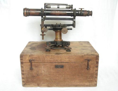Antique leveling instrument of starke &amp; kammerer in original wooden case for sale