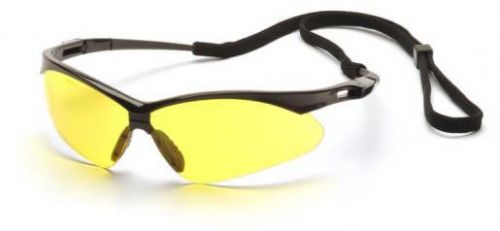 Pyramex PMXTREME Sports Work Glasses Polycarbonate Amber Lens w/Lanyard UV ANSI
