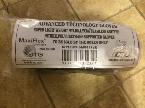 G-Tek Maxiflex Ultimate Nitrile Coated Nylon gloves sz S