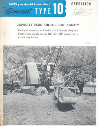 1939 ? General Type 10 Crane Brochure Sales Sheet wu5628