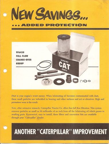 Equipment Brochure - Caterpillar - Lube Oil Filter Change-Over - 1960&#039;s (E1478)
